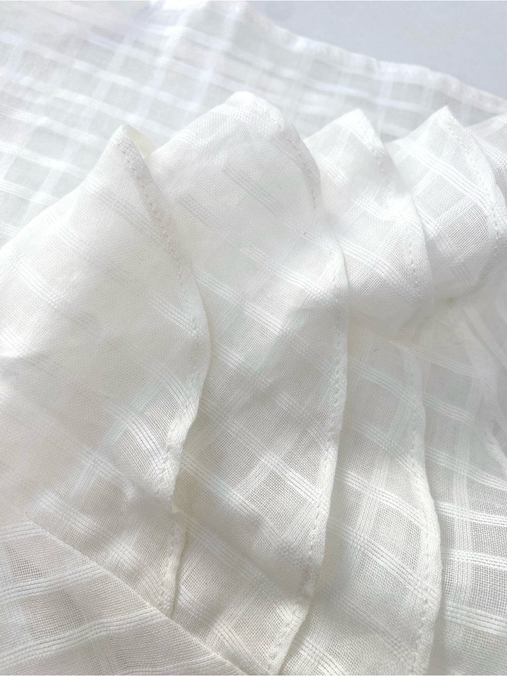 Nation LTD NWOT White Ruffle Sleeve Sheer Plaid Blouse, Size S - Picture 10 of 10